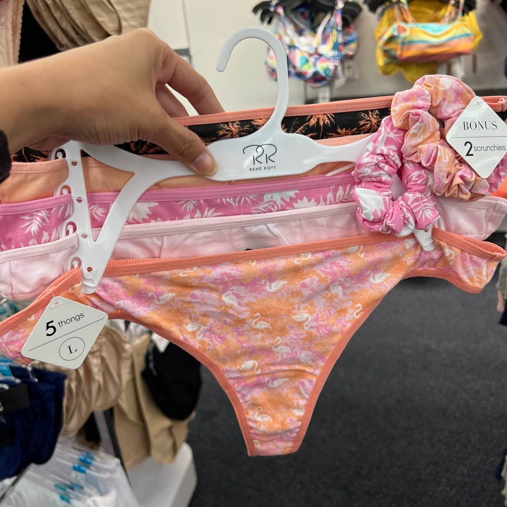 5thongs with 2bonus scrunchies
